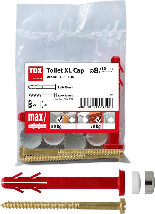 Actual product image Tox Stand WC attachment Toilet XL Cap white/chrome (2 pcs.)