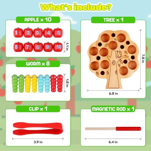Produktbild Activity Board Spielzeug 2 Jahre: Holz Apfel Ernte und Magnet Insekten Spiel Holzspielzeug 2 Jahre, pädagogische