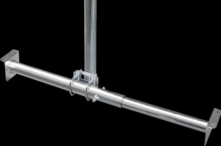 Image du produit Megasat 110067 Mât 48/1200 support chevron 610-1100mm acier (Miroirs + antennes Montage)
