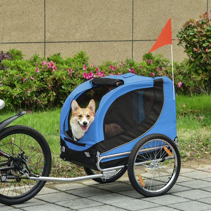 Produktbild Swisshandel24 Hundeanhänger Fahrradanhänger Hundetransporter Hunde Fahrrad Anhänger Blau+Schwarz 130 x 73 x 90 cm