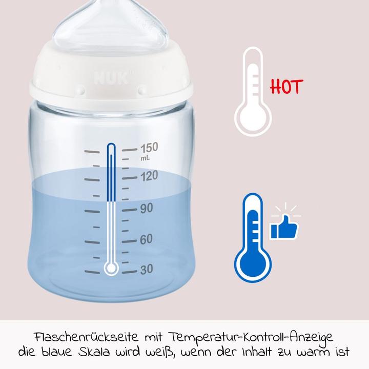 Produktbild NUK Disney Winnie Puuh First Choice Trinklernflasche Temperature Control, 150ml, 6-18 Monate, bei... (150 ml)