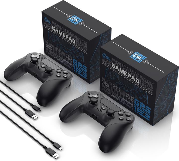 Produktbild Titanwolf 2x Gaming Controller, Wireless Gamepad für PS4, Playstation & Switch, Bluetooth & Kabel, Touchpad (PS4, Switch)