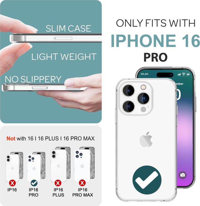 Image du produit Nalia Étui en silicone transparent clair (Apple iPhone 16 Pro)