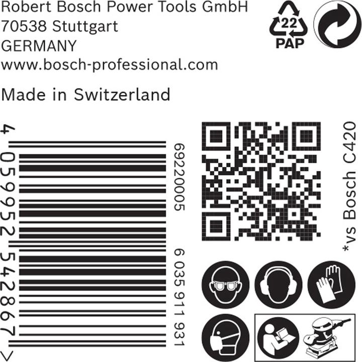 Image du produit Bosch Professional Zubehör EXPERT C470 Papier abrasif à 14 trous pour ponceuses vibrantes, 115 x 230 mm, G 240, 50 pcs. (240)