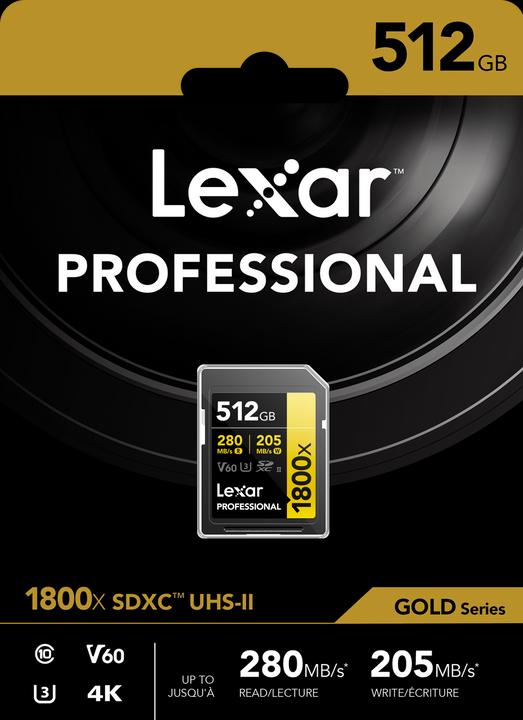 Produktbild Lexar Professional (512 GB, SDXC, U3, UHS-II)