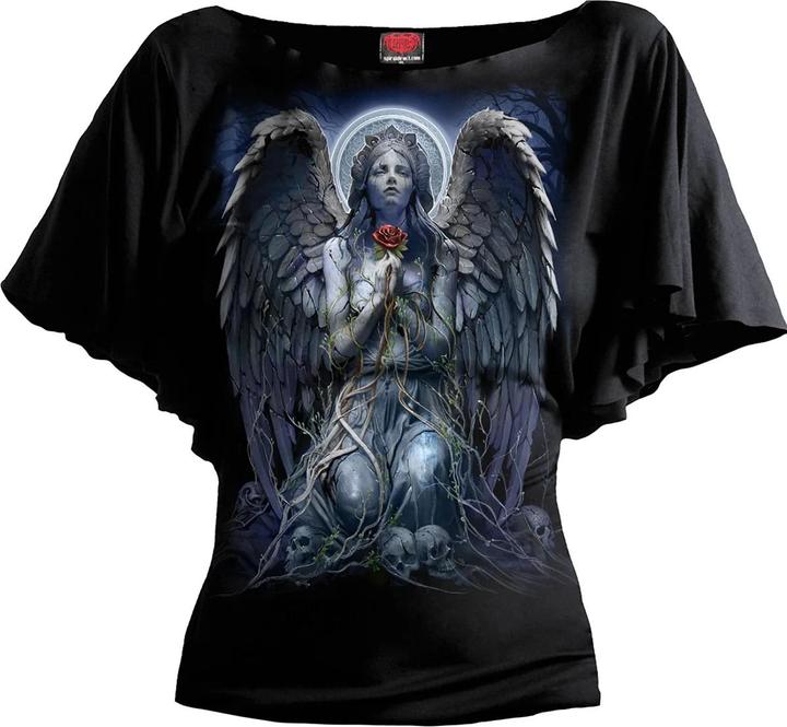 Spiral Grieving Angel TShirt UBootAusschnitt Fledermaus