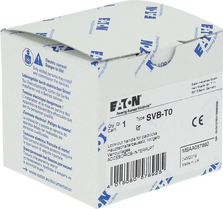 Actual product image Eaton Handle, red / yellow, lockable, for padl