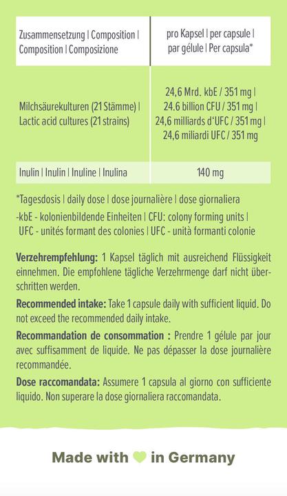Nährwerte und Zutaten Sheko Synbiotic Balance (1 Stück, Kapseln, 118 g)