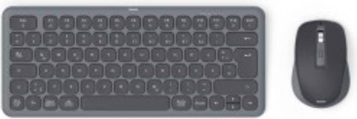 Actual product image Hama Multi-device keyboard and mouse set WKM-500 wireless small SW QWERTZ EN (DE, Wireless)