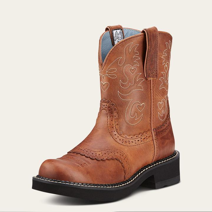 Actual product image Ariat 's leather western boots fatbaby saddle (38.5)