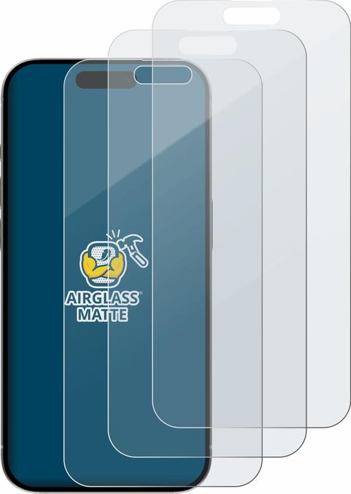 Productafbeelding BROTECT AirGlass Matte kogelwerende glasfolie (3 Stuk, Apple iPhone 15 Pro Max)