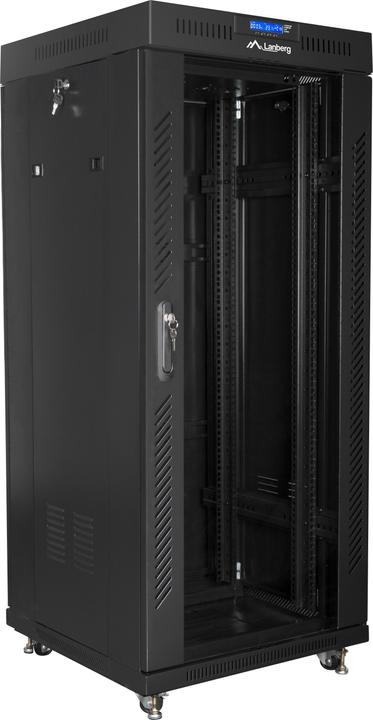 Produktbild Lanberg free standing rack 19inch cabinet 27U glass door LCD flat pack black Freestanding rack (27 HE, 19 Zoll Rack)