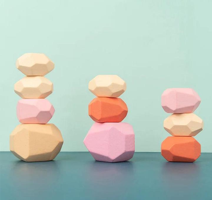Produktbild Activity Board Hölzerne Sortierung Stacking Rocks Stones Sensory Kleinkind Spielzeug Lernspielzeug Bauklötze Spiel