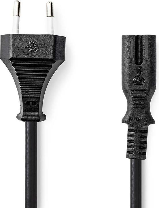 Produktbild Nedis Stromkabel | Euro Männlich | IEC-320-C7 | Gerade | Gerade | Vernickelt | 5.00 m | Flach | PVC (5 m)