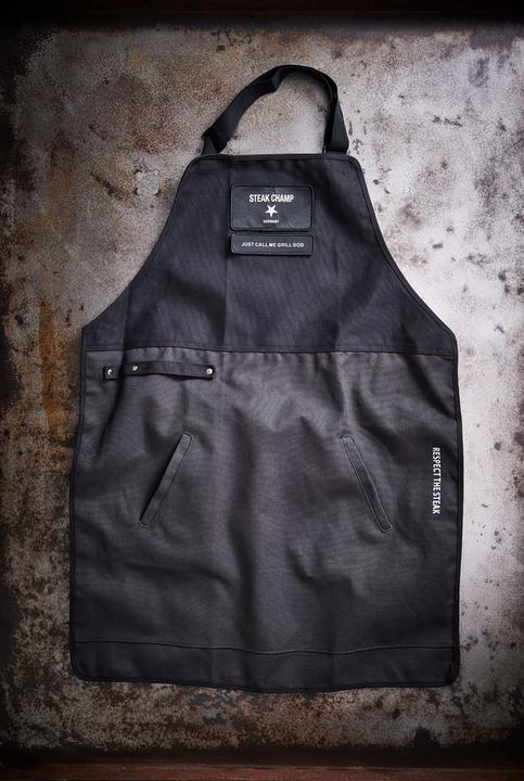 Image du produit Steakchamp Tablier de cuisine 2 poches avec fermeture velcro pour l'inscription (Taille unique)