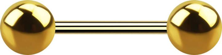 Produktbild Star Piercing Micro Barbell vergoldet mit zwei Kugeln (Chirurgenstahl 316L, ohne Messing)