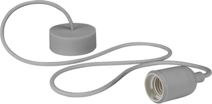 Vellight Design-Pendelleuchte Mit Textilkabel - Grau (E27)