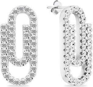 Brilio Silver - Original silver earrings with clear zircons EA996W