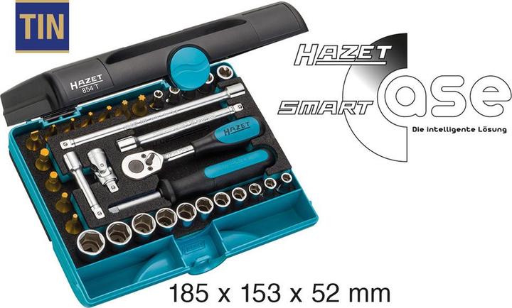 Immagine prodotto HAZET Serie di chiavi a bussola 854T ∙ Attacco quadro, cavo, 6,3 mm (1/4 di pollice) ∙ Profilo traz… (14 mm, 7 mm, 8 mm, 5 mm, 12 mm, 13 mm, 9 mm, 6 mm, 10 mm, 11 mm, 4 mm, 3 mm)