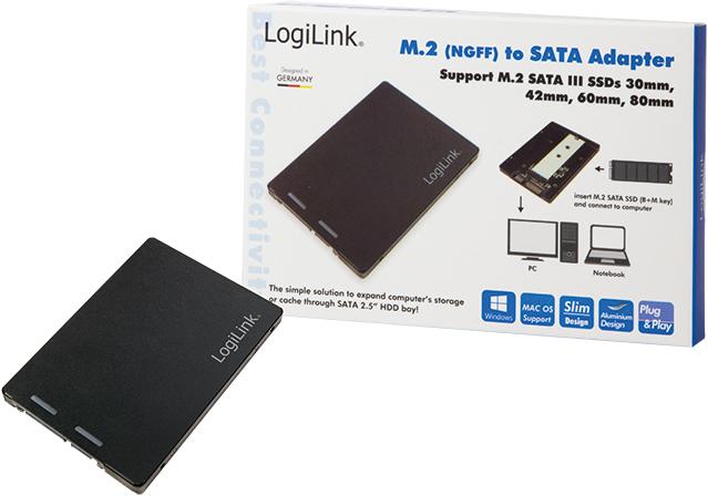 Produktbild LogiLink AD0019 - M.2 SSD SSD auf 2,5 SATA Adapter (M.2)