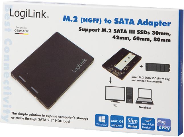 Produktbild LogiLink AD0019 - M.2 SSD SSD auf 2,5 SATA Adapter (M.2)