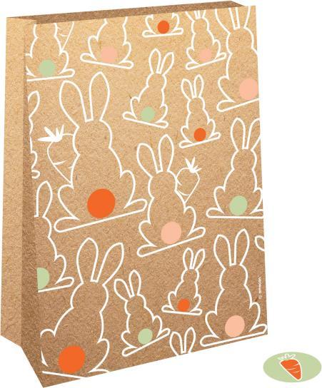 Produktbild Amscan 4 Papiertüten Osterhasen 15 x 21 x 6 cm (Geschenktüte, 6 x)