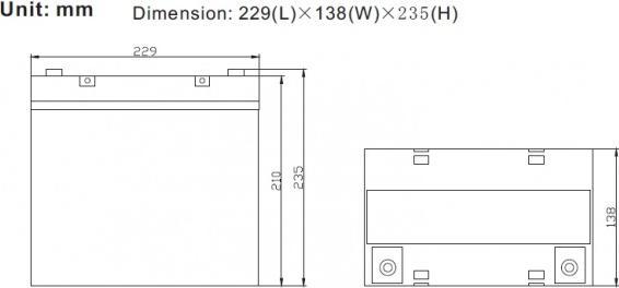 Image du produit Ritar Batterie AGM RA12-55D (12 V, 55 Ah)