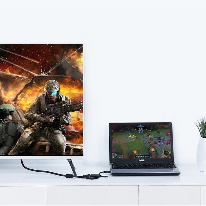 Actual product image Ugreen MM105 HDMI to VGA Adapter, No Audio (Black) (HDMI, 3 cm)