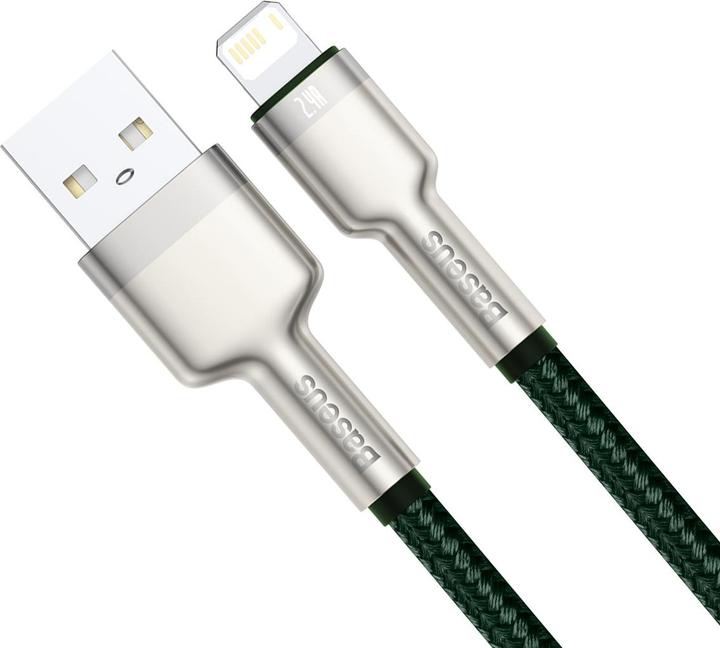 Actual product image Baseus USB cable for Lightning Cafule, 2.4A, 2m (green) (2 m, USB 2.0)