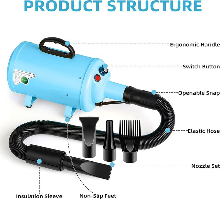 Produktbild Amoever Hundefön 2800W, Blau