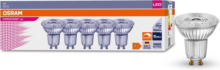 Image du produit Osram 5er Pack LED Spot (GU10, 4.50 W, 350 lm, 5 x, F)