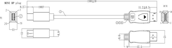 Produktbild Bachmann Kabel Mini DisplayPort zu HDMI 1,5m 4K60Hz (1.50 m, HDMI)