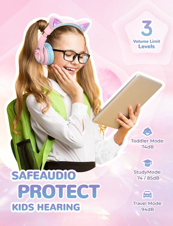 Image du produit Iclever Casque Kids Cat 74/85/94 dB