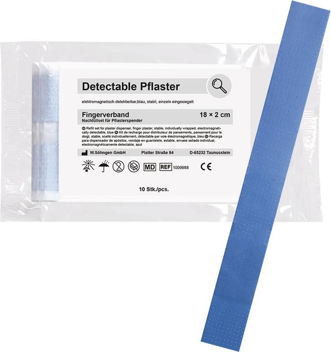 Actual product image Söhngen Refill set for plaster dispenser, detectable, finger plaster, 18x2cm, 10 pcs, single (10 x)