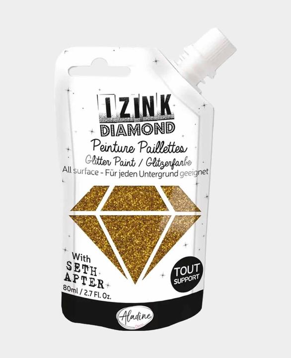 Image du produit Aladine IZINK Diamond, 80 ml, peinture acrylique à base d'eau (Bronze doré, 80 ml)