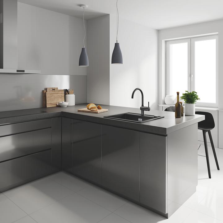 Actual product image Grohe Kitchen faucet with single-lever mixer Minta black matt 32917
