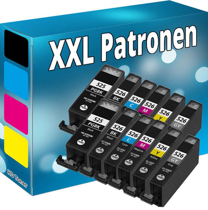 Actual product image Druckfuxx 12 TINTE PATRONEN CHIP für CANON PIXMA MG5350 MG6100 MG6150 MG6250 MG8