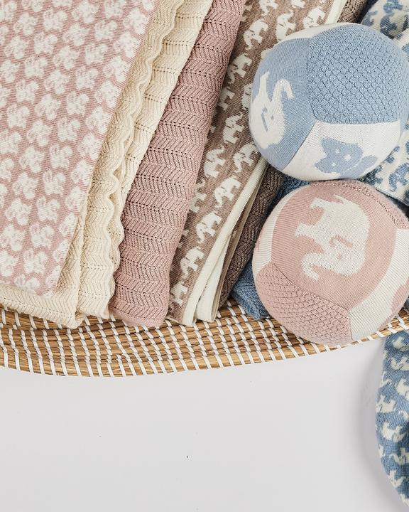 Image du produit Smallstuff - Baby blanket AO rabbits - Merino Wool Powder - 80x100 cm (70007-92) (80 x 100 cm)