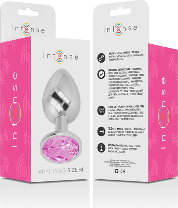 Actual product image Intense Anal Plug Metal Pink Size M