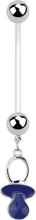 Immagine prodotto Star Piercing Banane Schwangerschaft mit Schnuller blau (Bioflex, senza ottone, Acciaio chirurgico 316L)