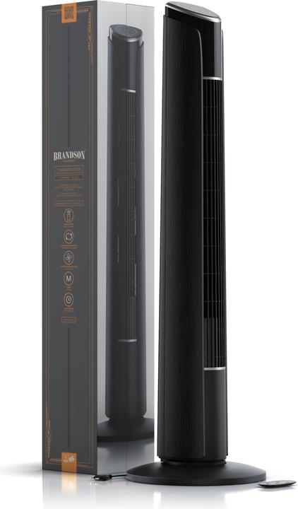 Image du produit Brandson Ventilateur de tour, télécommande, ventilateur de pied 108 cm, inclinable à 10°, oscillation, 4 (52 dB)