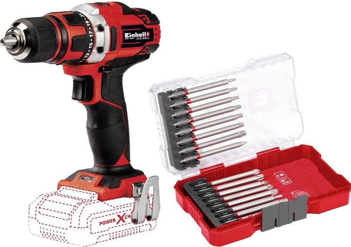 Einhell Power X-Change TE-CD 18/40 Li 1855565+2936800 Akku-Bohrschrauber 18 V Li-Ion inkl. 16-tlg. Bit-Set (Akkubetrieb)