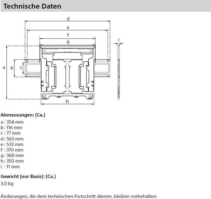 Produktbild Sony SU-WL850 (Wand, 77", 60 kg)