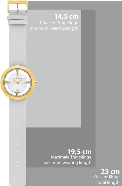 Actual product image Ladies quartz watch Lucrezia genuine leather cream white - 4332 (Analogue wristwatch, 42 mm)