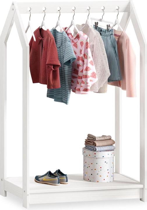 Image du produit IDIMEX Porte-manteau pour enfants SALLY en bois massif - Blanc