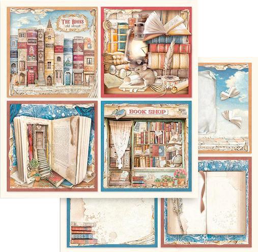 Produktbild Stamperia Scrapbook-Block "Vintage Library", 10 Bogen, 30,5 x 30,5 cm (190 g/m², 10 x)