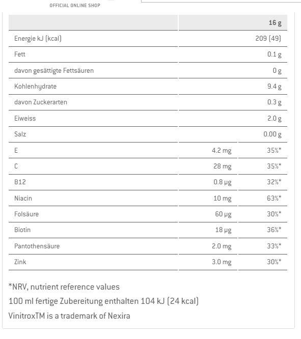 Nutritional values and ingredients Sponser Pre-Workout Booster (Cola, 1 pcs., 256 g)