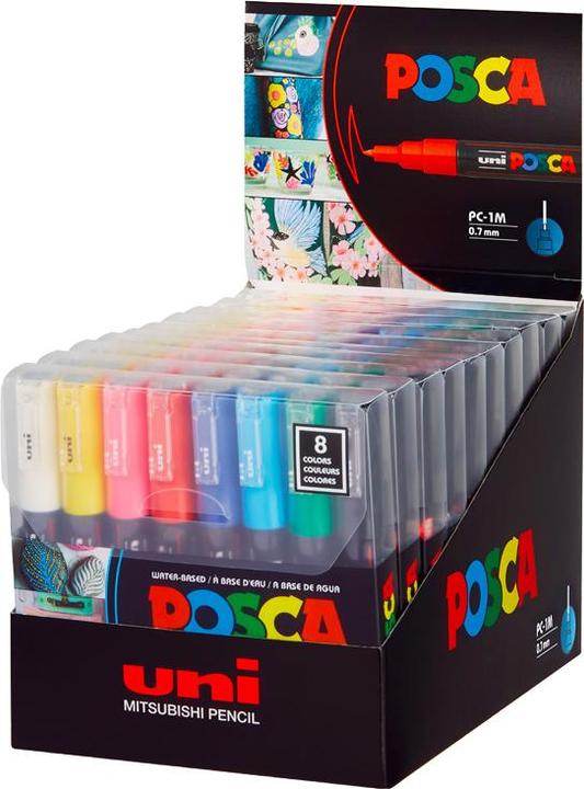 Image du produit Posca Extra Fine Marker PC-1M Etui 8 Stk Assorted (Assortiment, 0.70 mm, 8 x)
