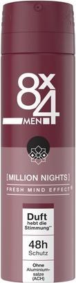 Actual product image 8X4 Men Million Nights Deodorant Spray with Oriental Fragrance Notes Aluminum-Free Deodorant with 48 (Spray, 150 ml)