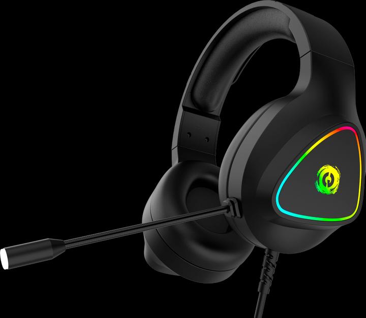 Actual product image Canyon GH-6, Shadder gaming headset, USB / 2x 3.5mm jack, 2m cable, multicolour RGB backlight, black (Cable)